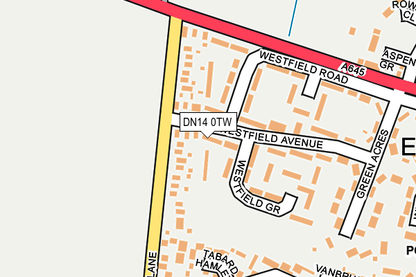 DN14 0TW map - OS OpenMap – Local (Ordnance Survey)