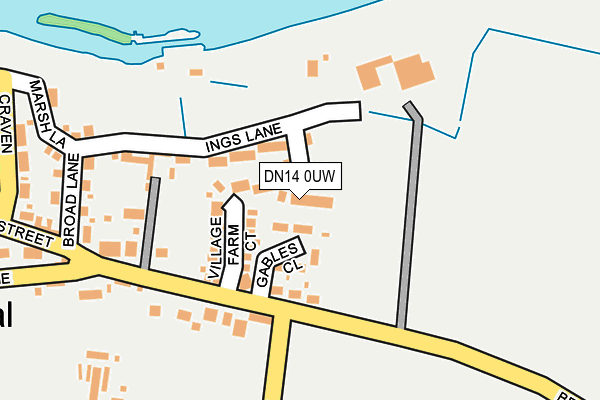 DN14 0UW map - OS OpenMap – Local (Ordnance Survey)