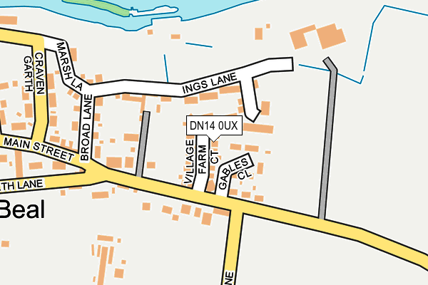 DN14 0UX map - OS OpenMap – Local (Ordnance Survey)