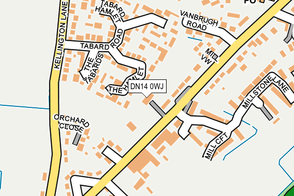 DN14 0WJ map - OS OpenMap – Local (Ordnance Survey)