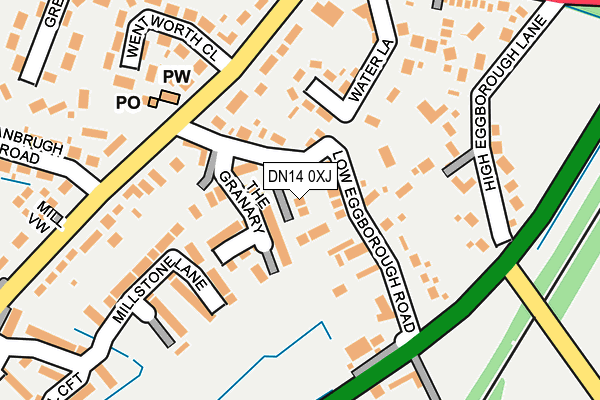 DN14 0XJ map - OS OpenMap – Local (Ordnance Survey)