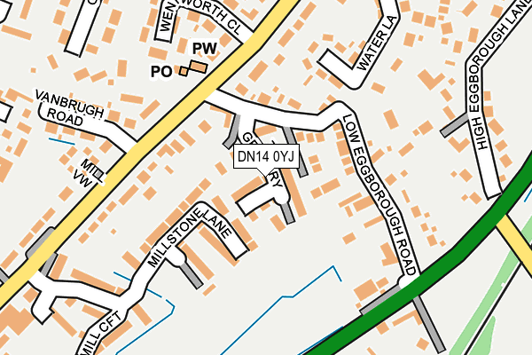 DN14 0YJ map - OS OpenMap – Local (Ordnance Survey)