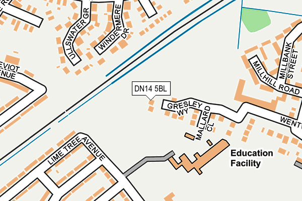 DN14 5BL map - OS OpenMap – Local (Ordnance Survey)