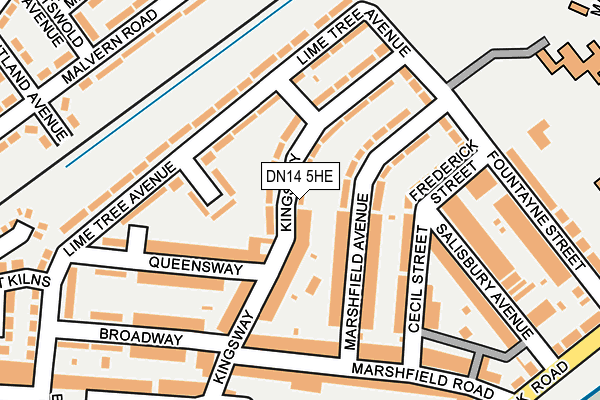 DN14 5HE map - OS OpenMap – Local (Ordnance Survey)