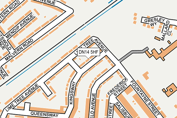 DN14 5HF map - OS OpenMap – Local (Ordnance Survey)
