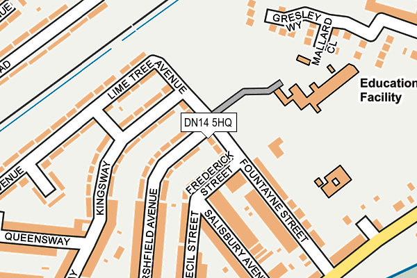 DN14 5HQ map - OS OpenMap – Local (Ordnance Survey)