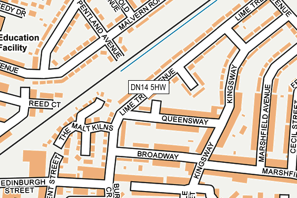 DN14 5HW map - OS OpenMap – Local (Ordnance Survey)