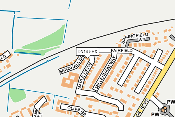 DN14 5HX map - OS OpenMap – Local (Ordnance Survey)