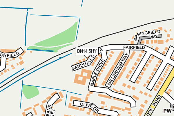 DN14 5HY map - OS OpenMap – Local (Ordnance Survey)