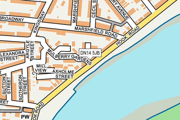 DN14 5JB map - OS OpenMap – Local (Ordnance Survey)