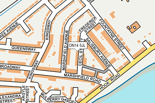 DN14 5JL map - OS OpenMap – Local (Ordnance Survey)