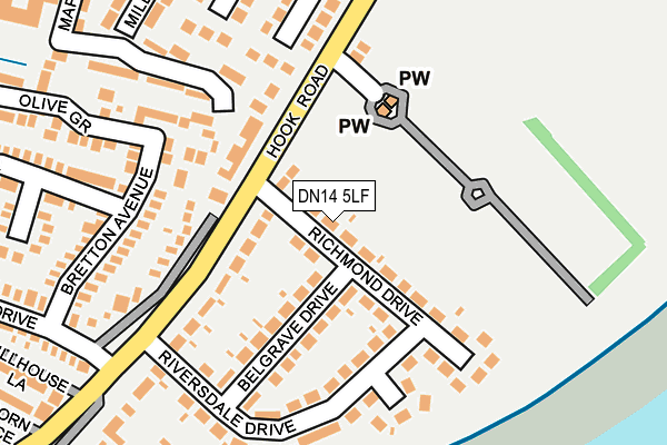 DN14 5LF map - OS OpenMap – Local (Ordnance Survey)