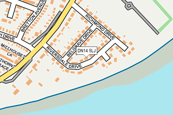 DN14 5LJ map - OS OpenMap – Local (Ordnance Survey)