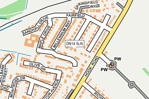 DN14 5LN map - OS OpenMap – Local (Ordnance Survey)