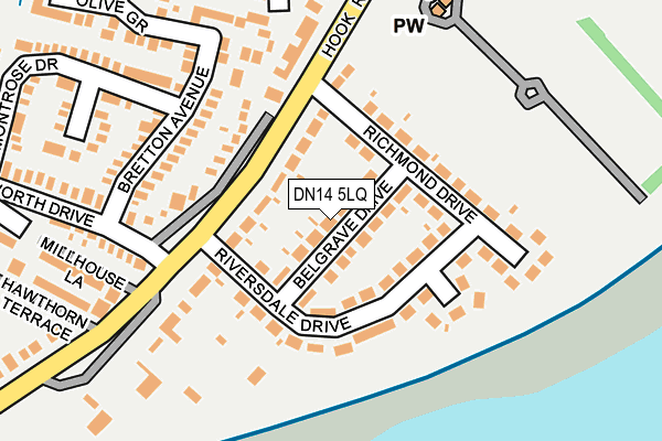DN14 5LQ map - OS OpenMap – Local (Ordnance Survey)