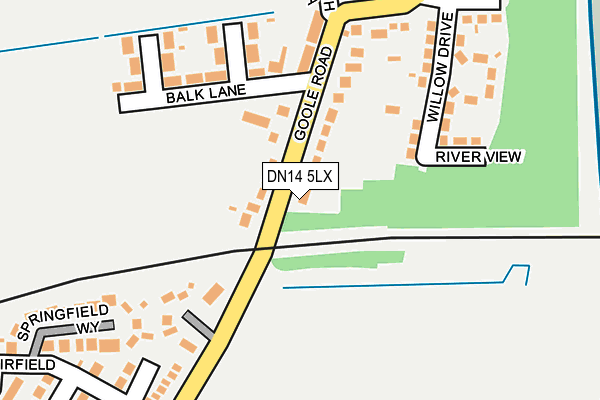 DN14 5LX map - OS OpenMap – Local (Ordnance Survey)