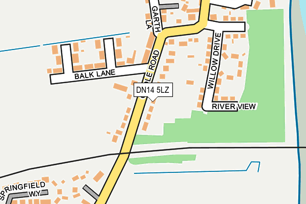 DN14 5LZ map - OS OpenMap – Local (Ordnance Survey)