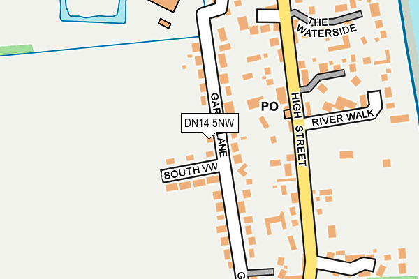 DN14 5NW map - OS OpenMap – Local (Ordnance Survey)