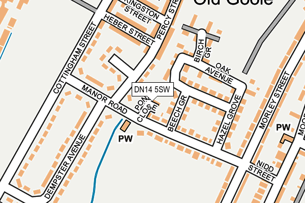 DN14 5SW map - OS OpenMap – Local (Ordnance Survey)