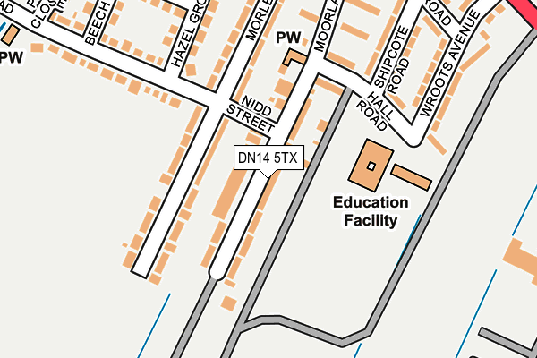 DN14 5TX map - OS OpenMap – Local (Ordnance Survey)