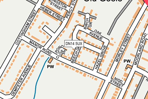 DN14 5UX map - OS OpenMap – Local (Ordnance Survey)