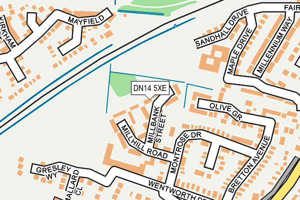 DN14 5XE map - OS OpenMap – Local (Ordnance Survey)