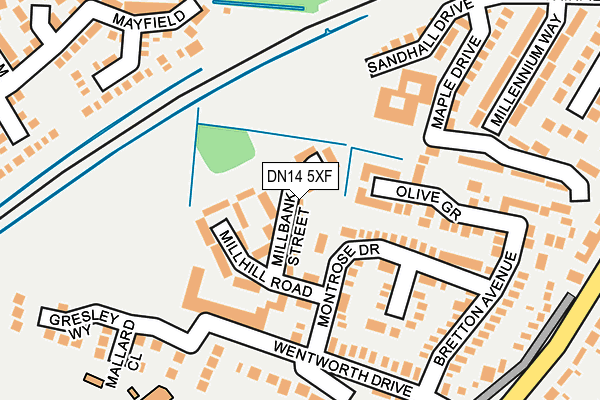 DN14 5XF map - OS OpenMap – Local (Ordnance Survey)