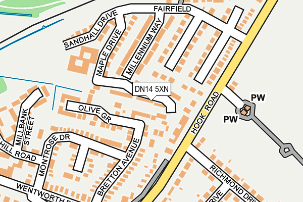 DN14 5XN map - OS OpenMap – Local (Ordnance Survey)