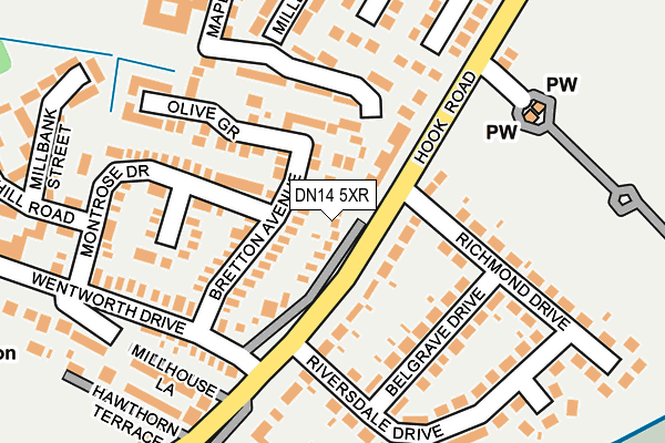 DN14 5XR map - OS OpenMap – Local (Ordnance Survey)