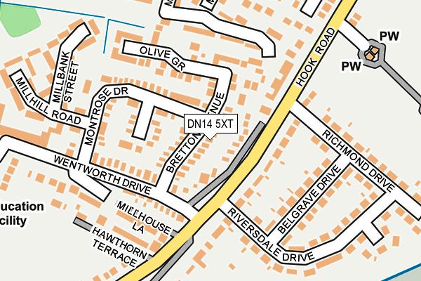 DN14 5XT map - OS OpenMap – Local (Ordnance Survey)