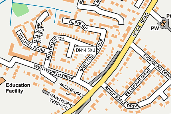 DN14 5XU map - OS OpenMap – Local (Ordnance Survey)