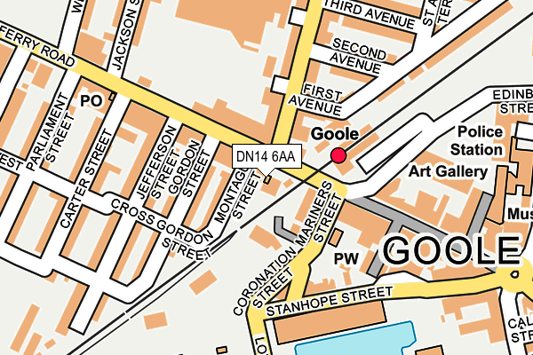 DN14 6AA map - OS OpenMap – Local (Ordnance Survey)
