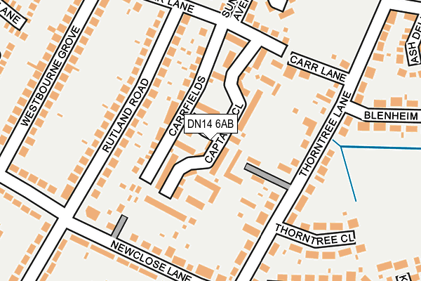 DN14 6AB map - OS OpenMap – Local (Ordnance Survey)
