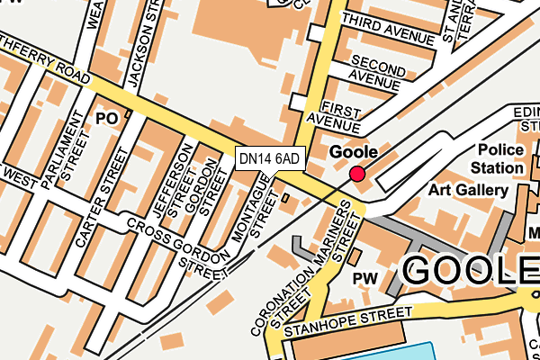 DN14 6AD map - OS OpenMap – Local (Ordnance Survey)