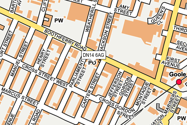 DN14 6AG map - OS OpenMap – Local (Ordnance Survey)