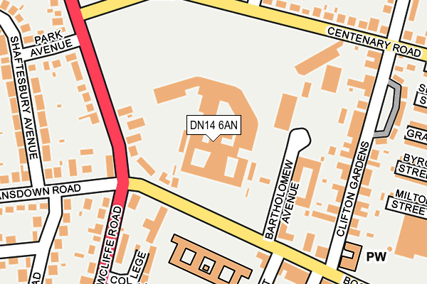 DN14 6AN map - OS OpenMap – Local (Ordnance Survey)