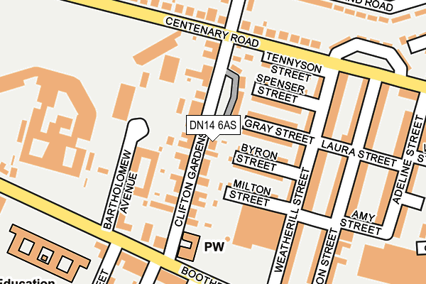 DN14 6AS map - OS OpenMap – Local (Ordnance Survey)