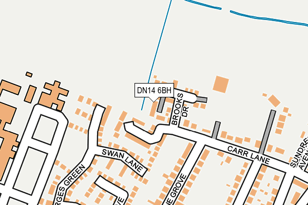 DN14 6BH map - OS OpenMap – Local (Ordnance Survey)