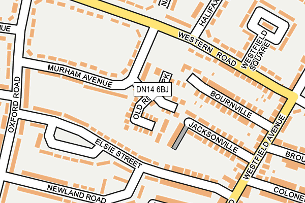 DN14 6BJ map - OS OpenMap – Local (Ordnance Survey)