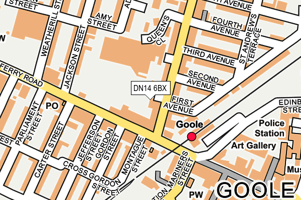 DN14 6BX map - OS OpenMap – Local (Ordnance Survey)