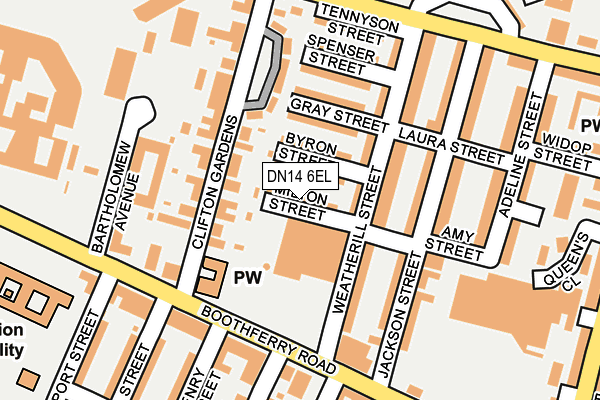 DN14 6EL map - OS OpenMap – Local (Ordnance Survey)