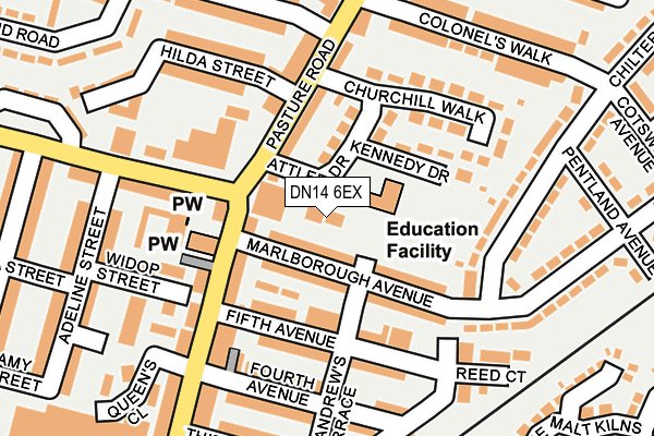 DN14 6EX map - OS OpenMap – Local (Ordnance Survey)