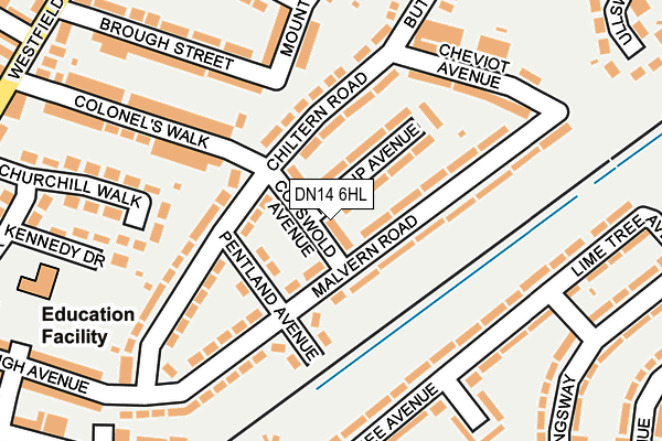 DN14 6HL map - OS OpenMap – Local (Ordnance Survey)