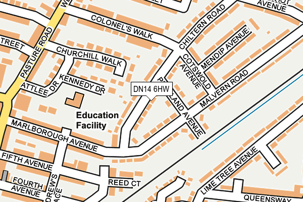 DN14 6HW map - OS OpenMap – Local (Ordnance Survey)