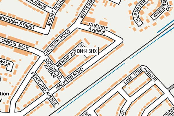DN14 6HX map - OS OpenMap – Local (Ordnance Survey)