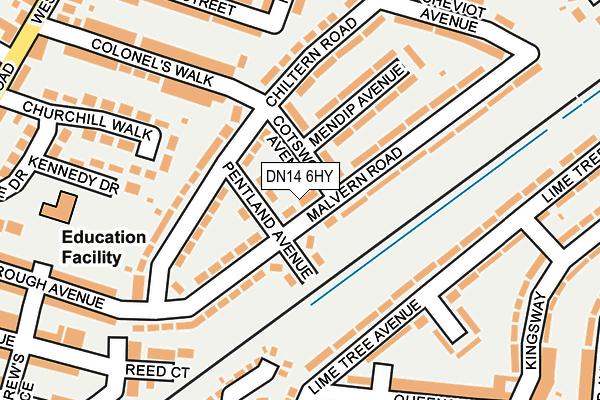 DN14 6HY map - OS OpenMap – Local (Ordnance Survey)