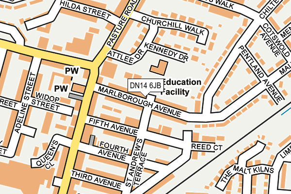 DN14 6JB map - OS OpenMap – Local (Ordnance Survey)