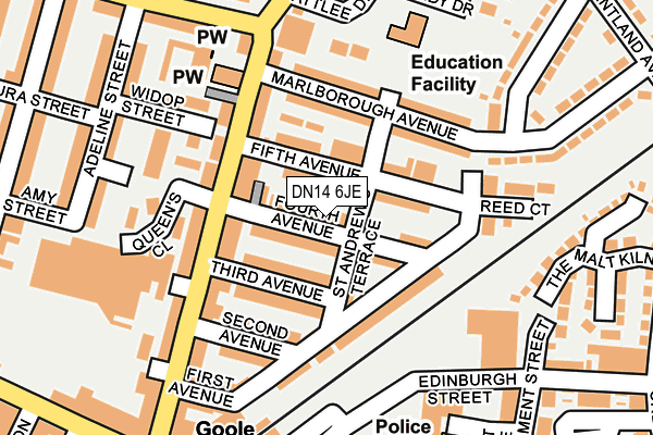 DN14 6JE map - OS OpenMap – Local (Ordnance Survey)