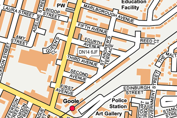 DN14 6JF map - OS OpenMap – Local (Ordnance Survey)