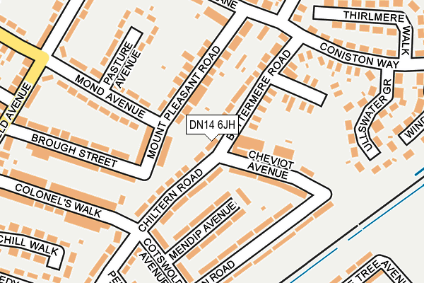 DN14 6JH map - OS OpenMap – Local (Ordnance Survey)